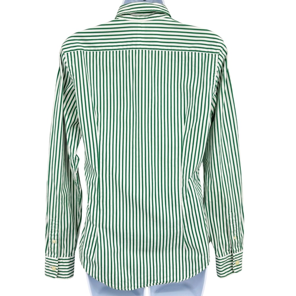 Ralph Lauren Green and White Striped Button-Down Shirt - Picture 5 of 10